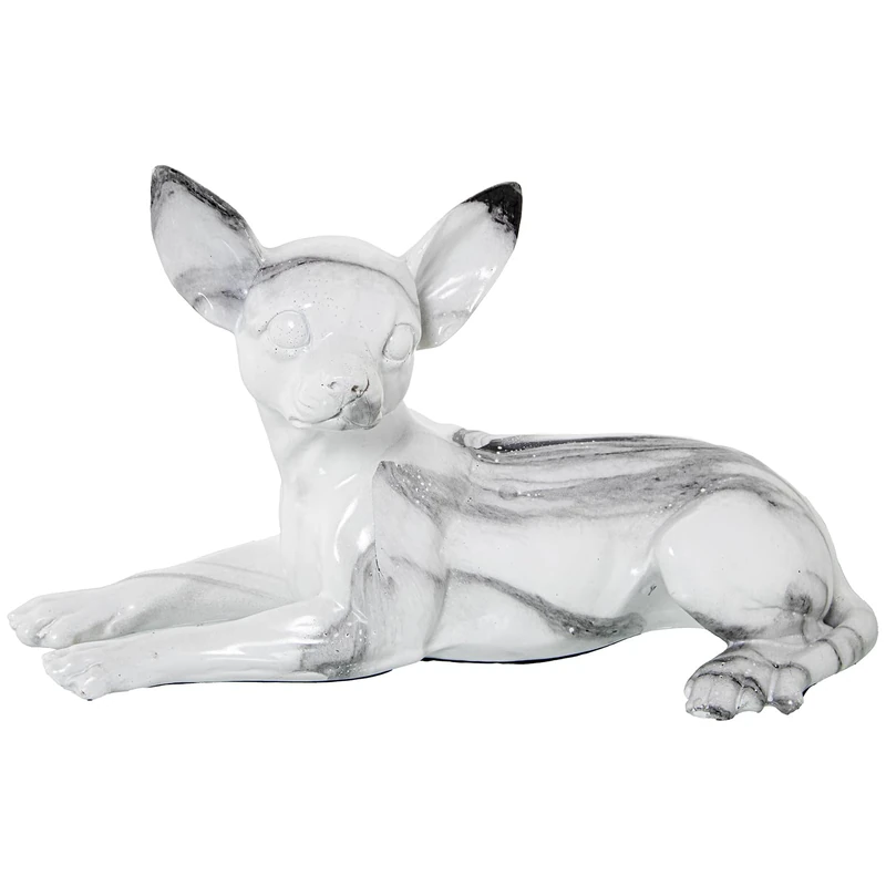 AlexandreHouse Perro Acabado Marmol Resin Figure, 28 x 14 x 16 cm