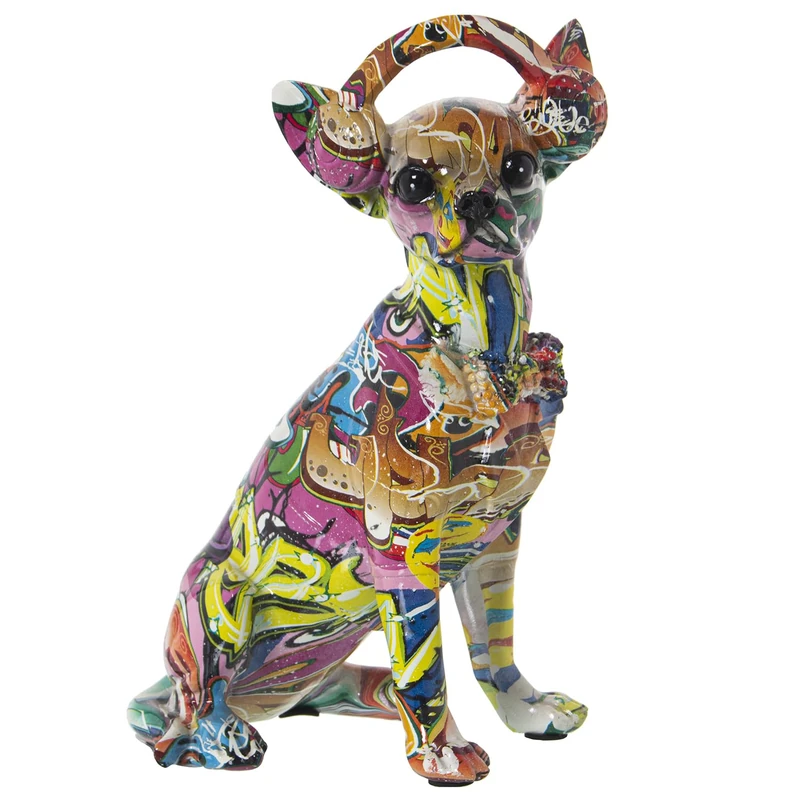 Perro Resin Figure, Graphite, Multi-Colour, 17 x 13 x 26 cm - Image 1
