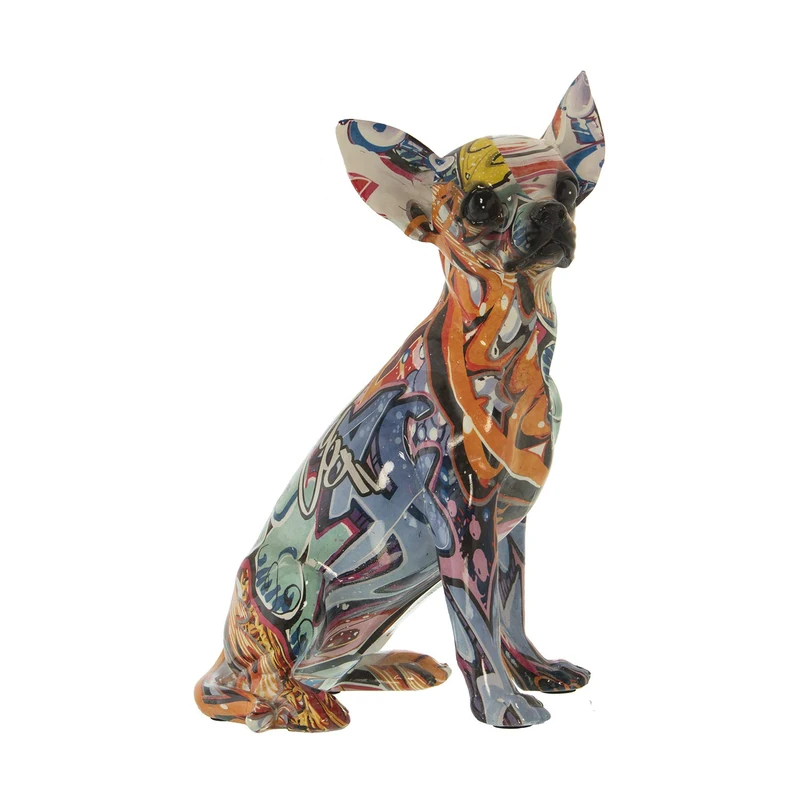 AlexandreHouse Perro Resin Figure, Graphite, Multi-Colour, 15 x 13 x 26 cm