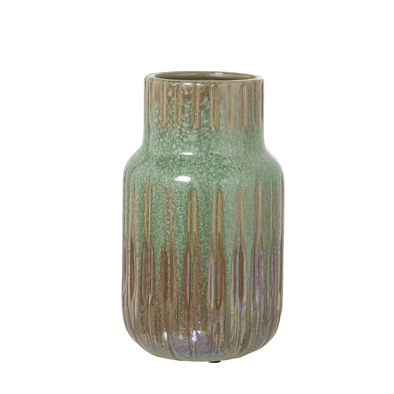 JARRÓN CERÁMICA GREEN/MARRÓN °14X25CM - Image 1