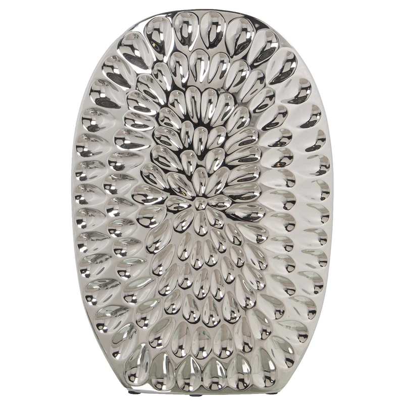 AlexandreHouse JARRÓN CERÁMICA 40 CM Plateado_27X11X40CM