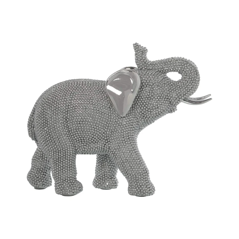 Elephant Figure Resin Plateada 23.5 x 9.5 x 19 cm