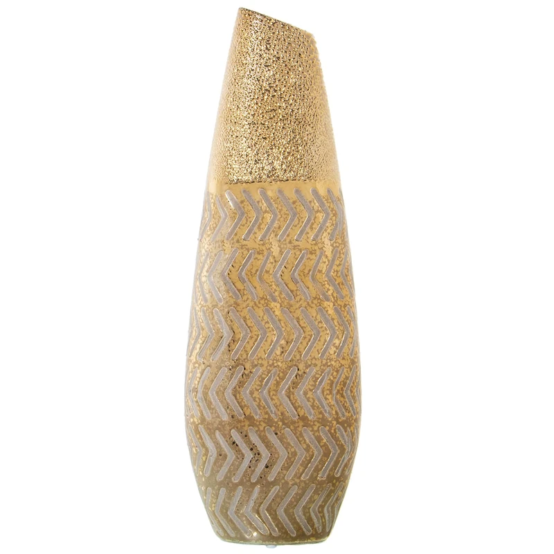 JARRÓN CERÁMICA DORADO_17X11X49CM - Image 1