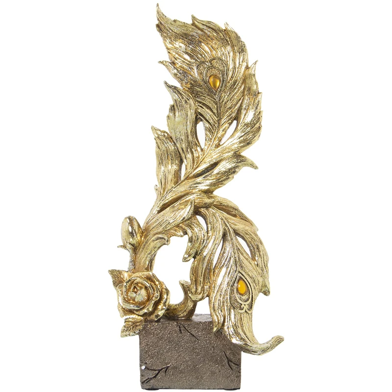 HOJAS Dorada Resin Figure C/Base 19X12X42 cm - Image 1