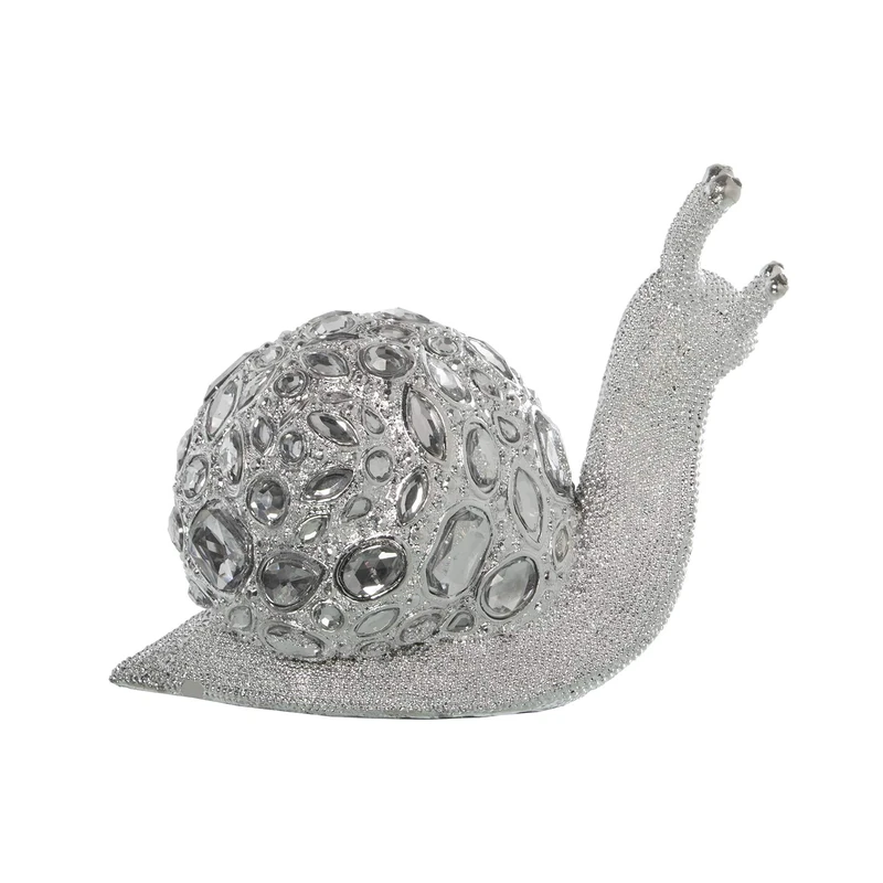 AlexandreHouse Caracol Resin Plateada Figure, 21 x 11 x 16 cm - Image 1