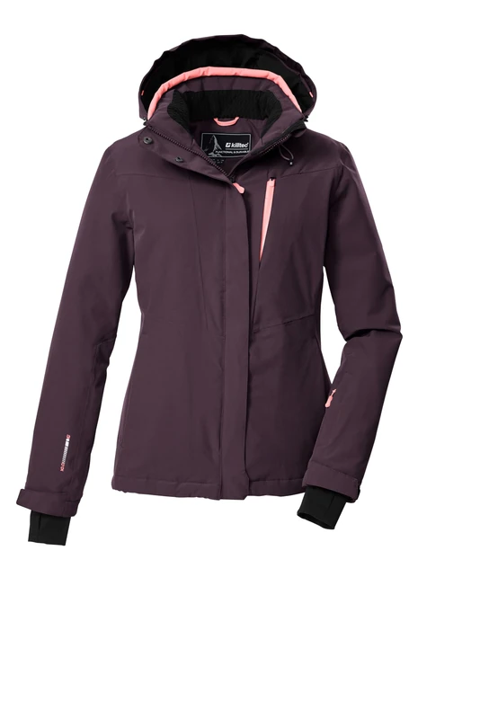 Killtec KSW 25 WMN Ski Jacket/Functional Jacket with Zip-Off Hood and Snow Guard 43411-000 Plum 40