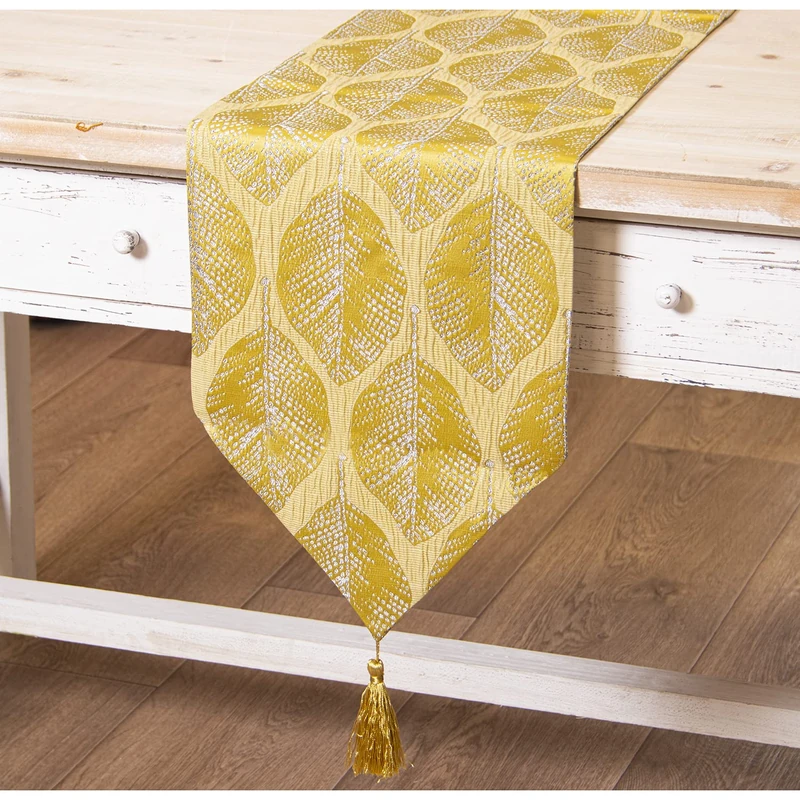 Mesa Fireplace 30 x 180 cm Polyester Amarillo 30 x 180 cm - Image 1
