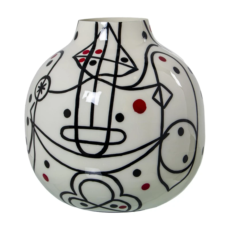 JARRÓN Metal ESMALTADO ROSTRO_°21X21CM