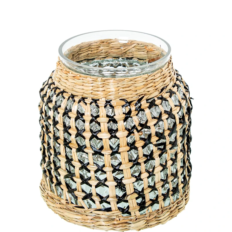 JARRÓN CRYSTAL/HIERBA DE MAR_° 18X20 cm