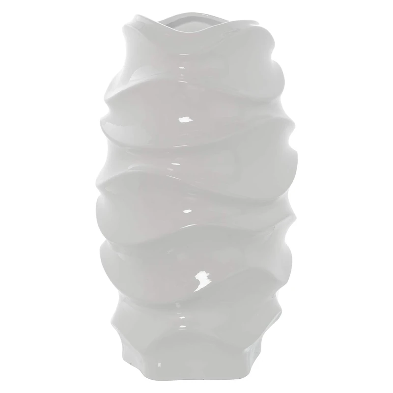 JARRÓN CERÁMICA 40 CM BLANCO BRILLO 23X40CM