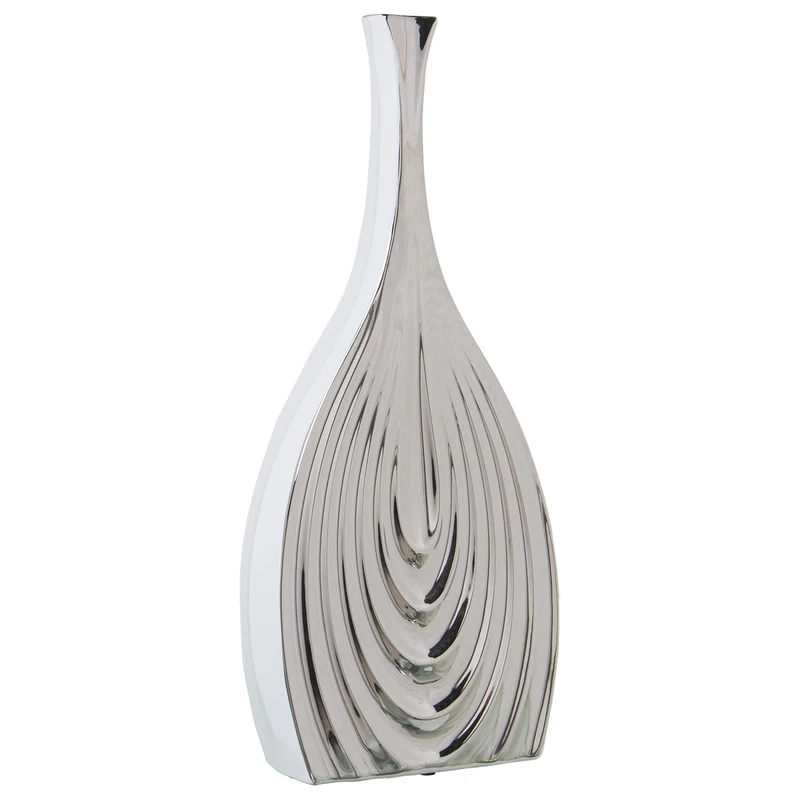 JARRON CERAMIC 47 CM BLANCO/PLATA_20X8X47CM - Image 1