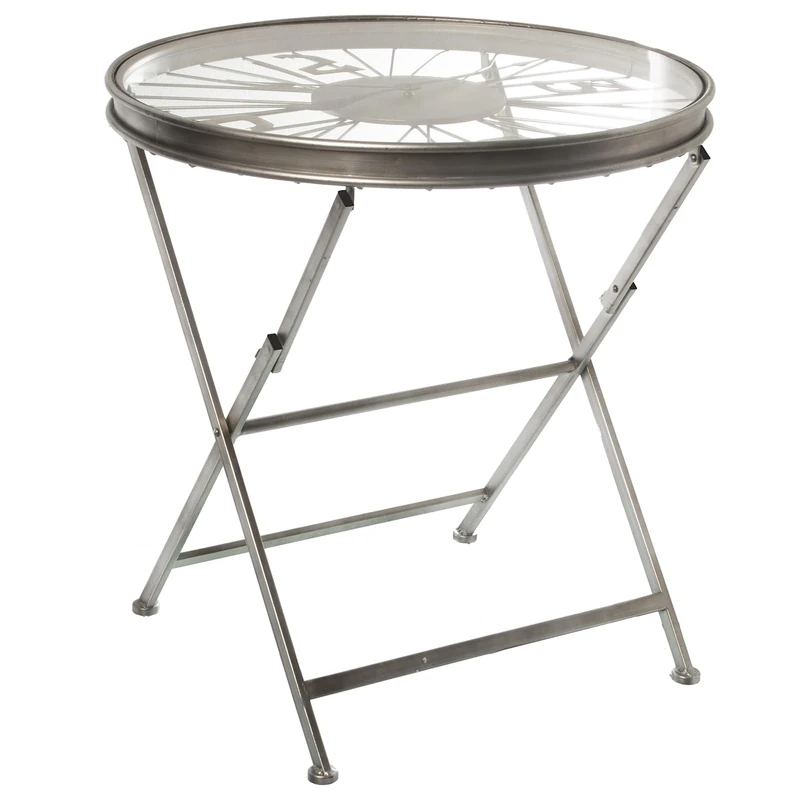AlexandreHouse Mesa Auxiliar Metal/Crystal 8 mm (No Templado) °64 x 66 cm, Battery: 1 x AA (not included) - Image 1