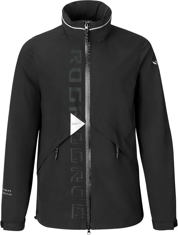 ASUS ROG Apex Windbreaker, Water and Wind Resistant, Breathable Mesh Lining, Stowable Hood, Double Zip, Black, Small, black, S - Image 1