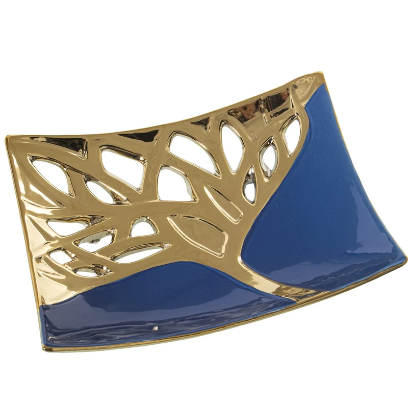 Ceramic Center Azul/Dorada 28 x 22 x 6 cm - Image 1