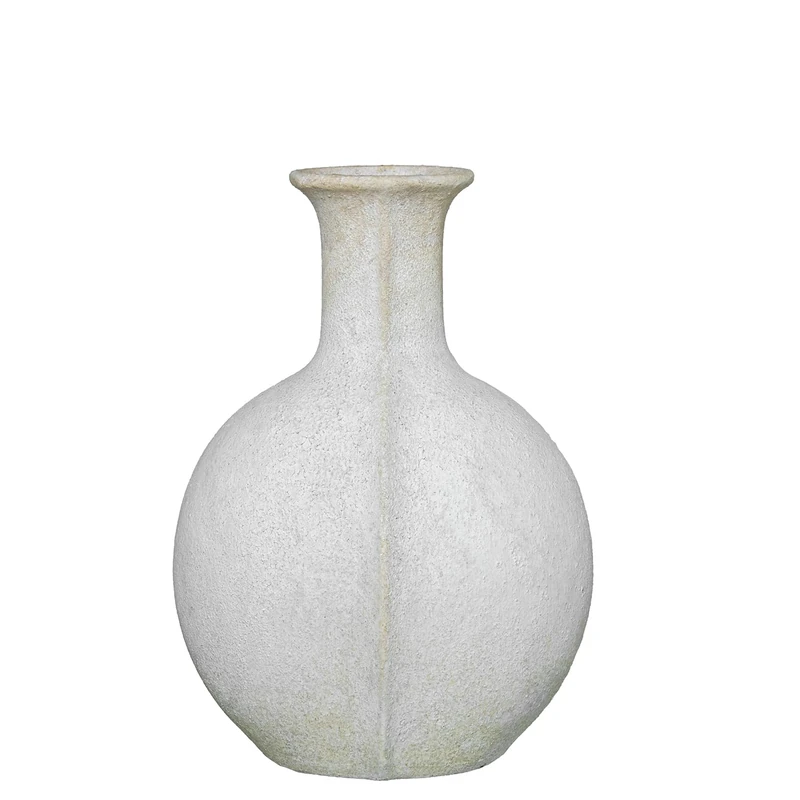 JARRÓN CERAMIC 36 CM BLANCO RÚSTICO_26X20X36CM