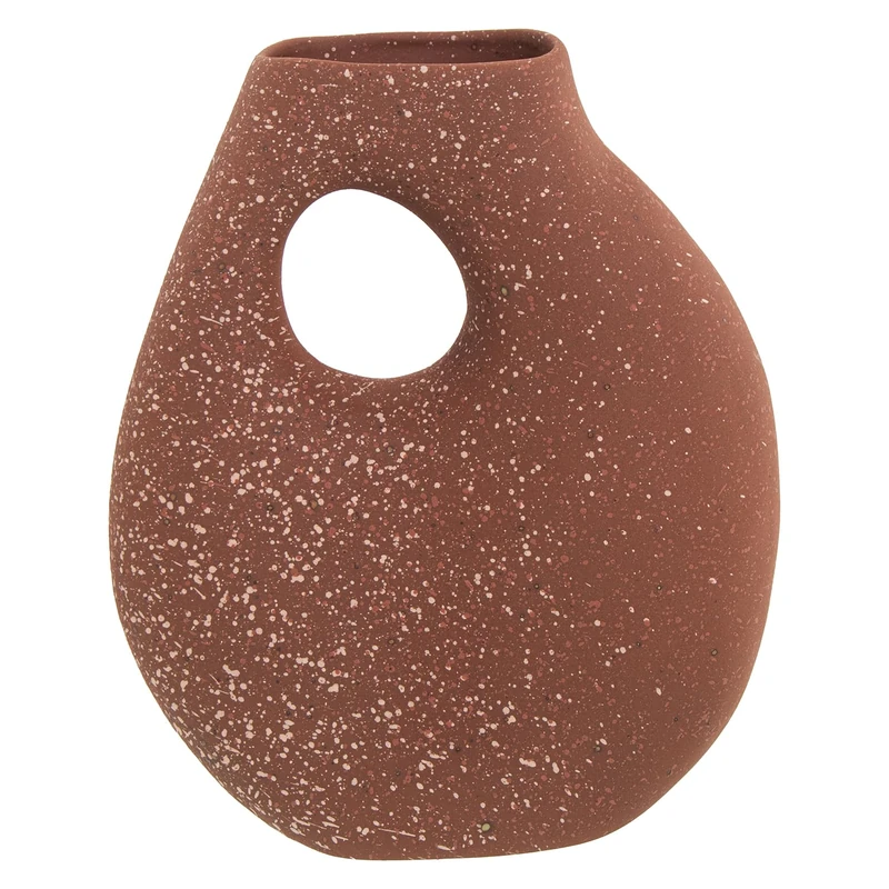 JARRÓN CERÁMICA ABSTRACTO 24CMTERRACOTA MOTEADA_25X12X30CM