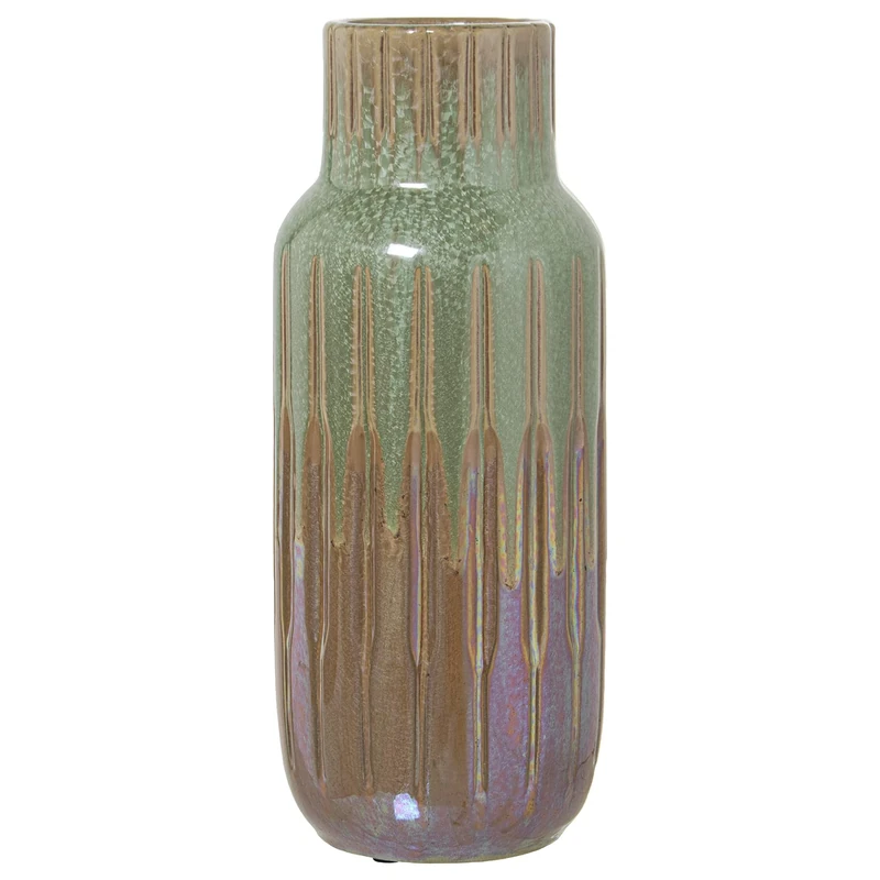 JARRÓN CERÁMICA GREEN/MARRÓN °13X33CM