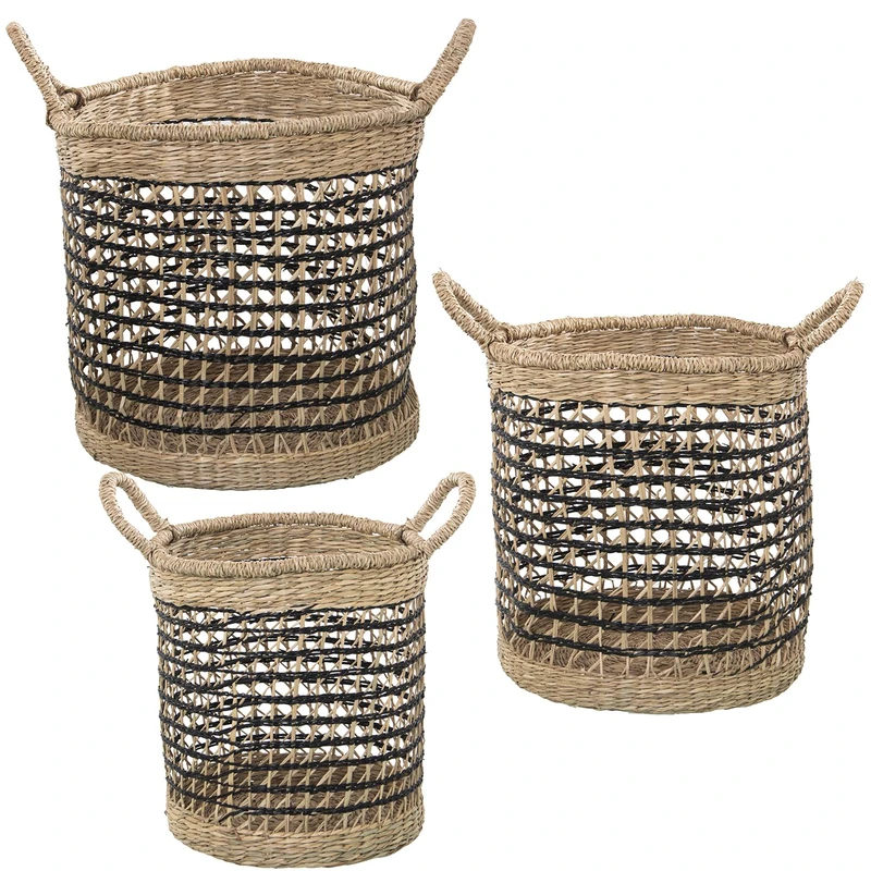 Set of 3 baskets Hierba de Mar_°36X35/43+°33X33/41+°26X30/38