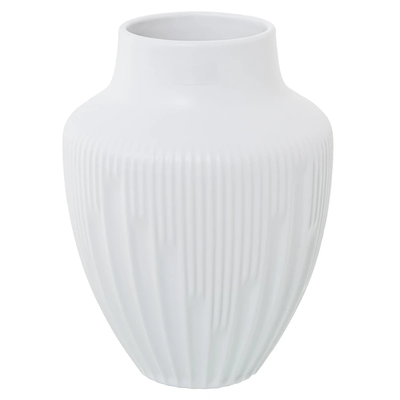 JARRÓN CERÁMICA 24 CM BLANCO MATE_° 18X24 CM BOCA:°9.5 CM