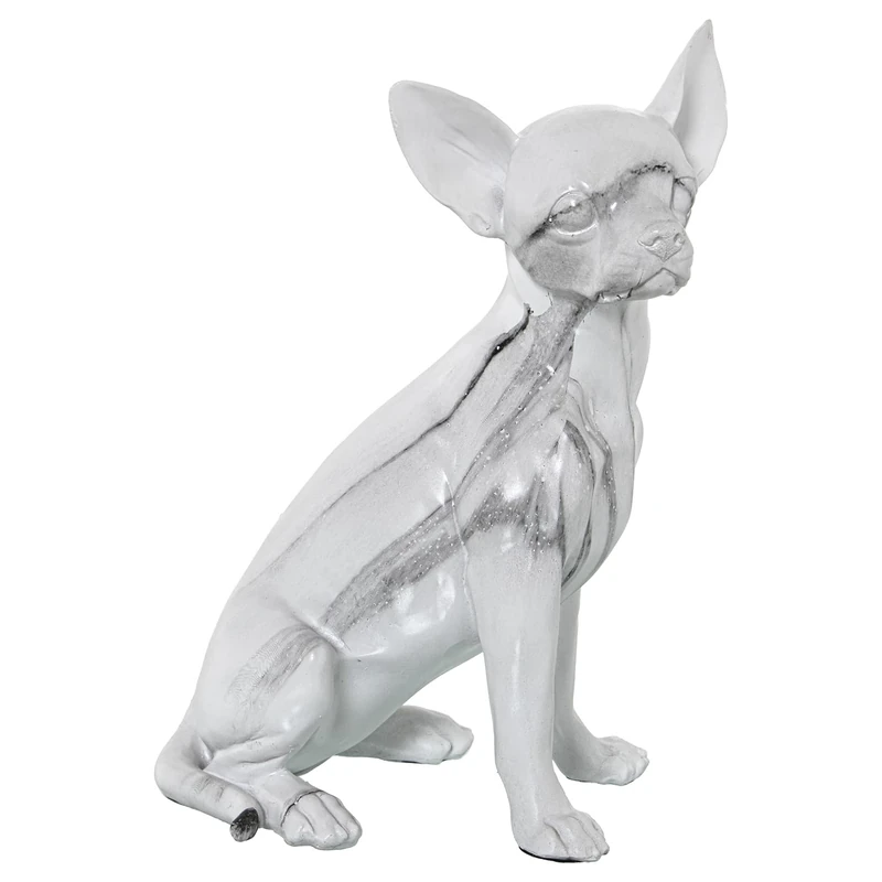 AlexandreHouse Perro Acabado Marmol Resin Figure, 15 x 13 x 26 cm