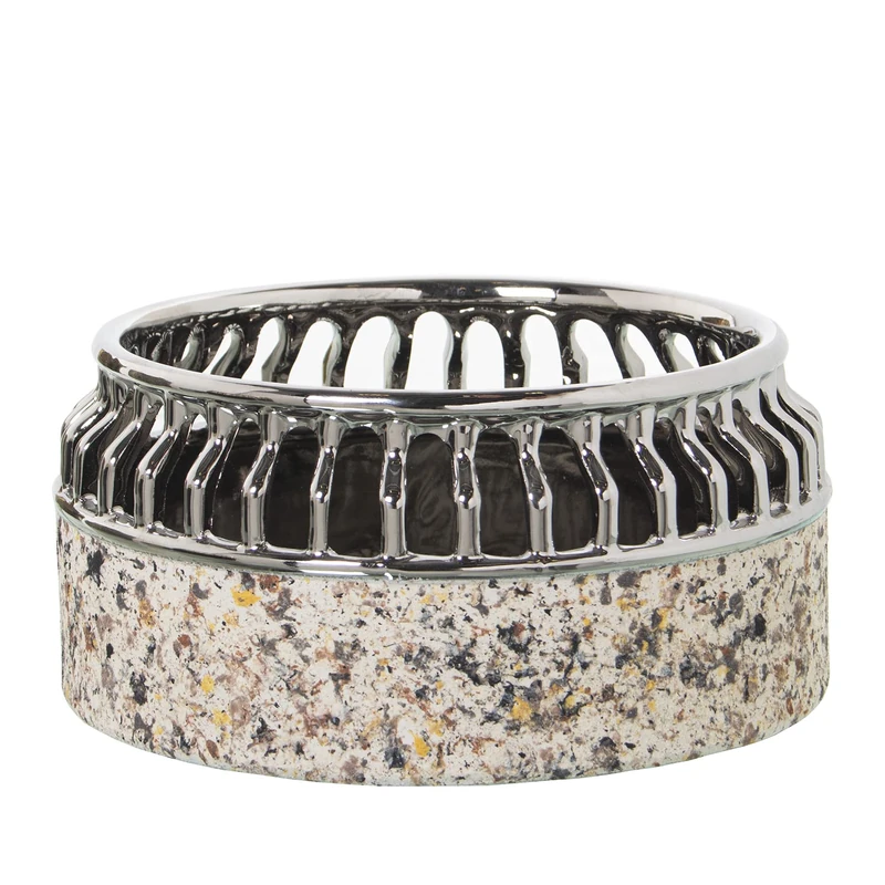 MACETERO Ceramic Plata/EFECTOGRANITO_°20X10CM