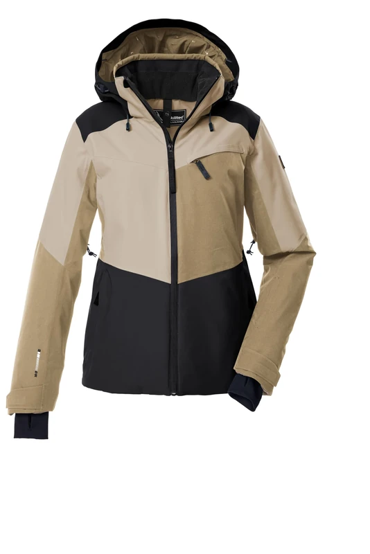 Killtec KSW 39 WMN Women's Ski Jacket with Zip-Off Hood, Snow Guard and Underarm Ventilation, Black, 38, 43420-000