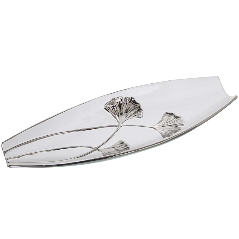 Ceramic Center Blanco/Flower Plate 45 x 16 x 6 cm - Image 1