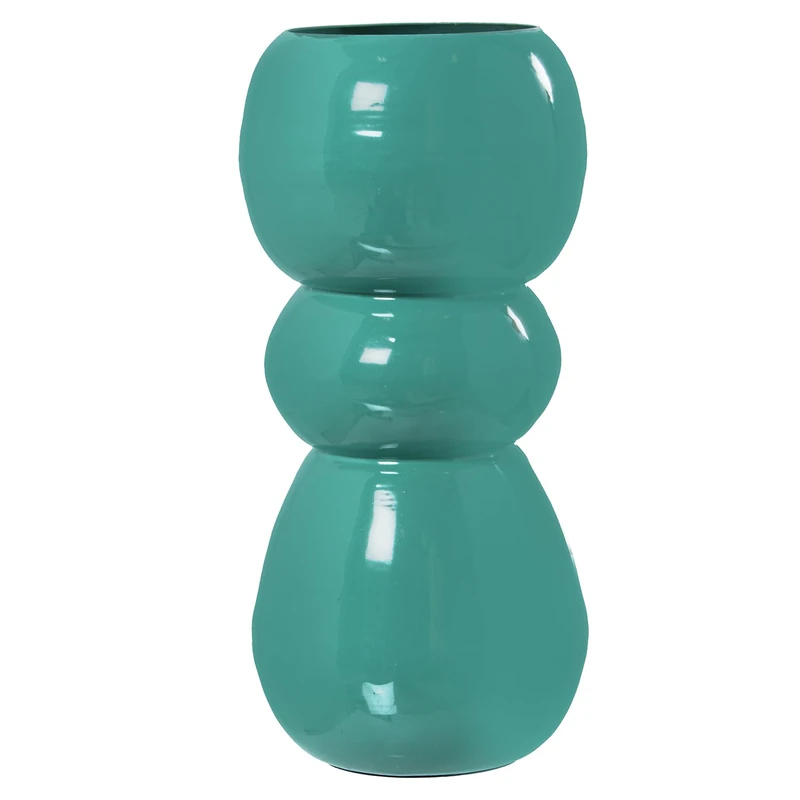 JARRÓN METAL ESMALTADO GREEN_°14X27CM - Image 1
