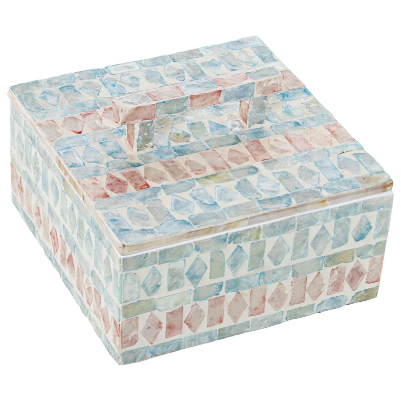 AlexandreHouse CAJA C/ASA NÁCAR/RATÁN_16X16X7/10CM - Image 1