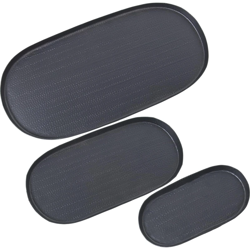 Set of 3 Aluminium Flags Tallado Black_21 x 11 + 30 x 15 + 40 x 20 x 1.5 cm - Image 1