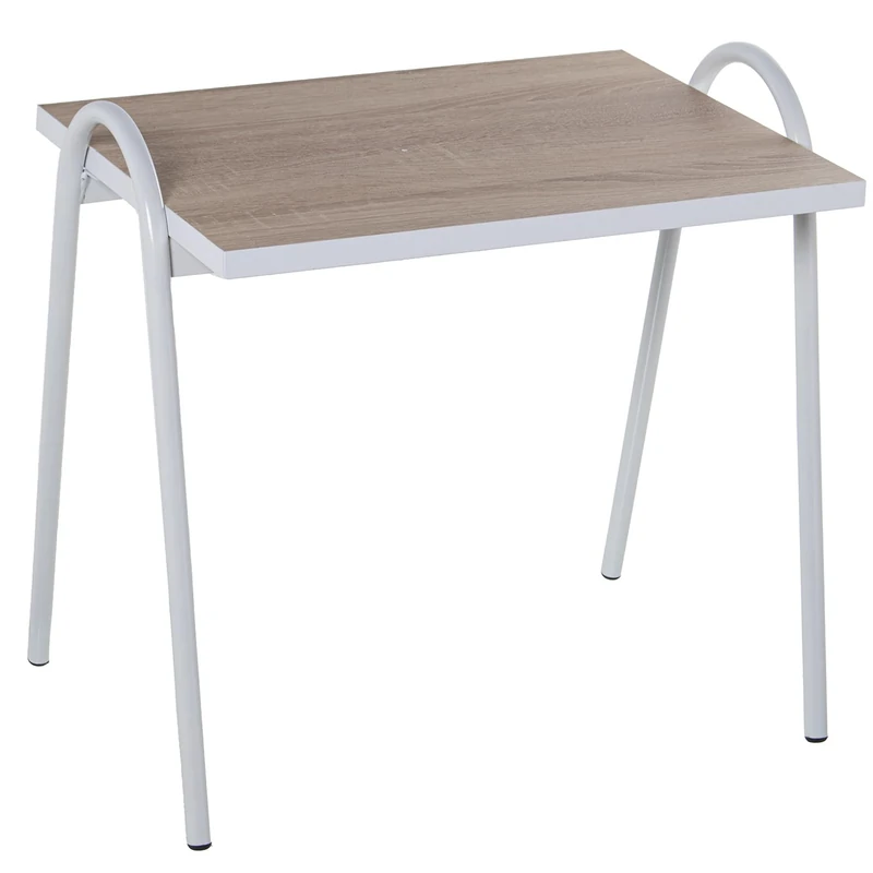 Set of 3 Mesas Aux. Patas Blancasssobre Roble 38 x 48 x 41 cm