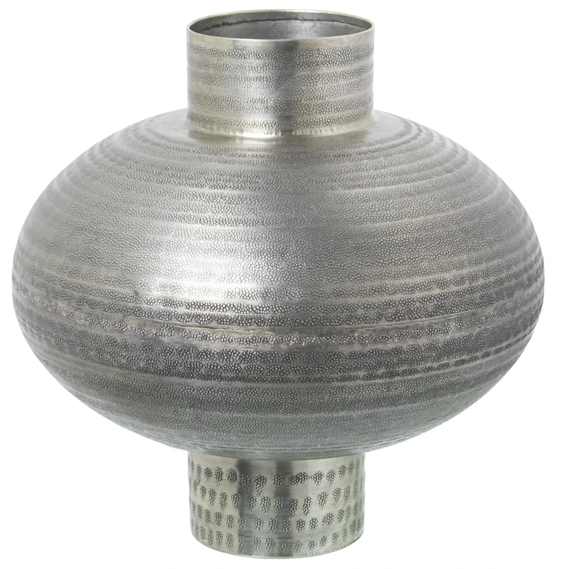 JARRÓN Aluminium TALLADO PLATAENVEJECIDA_°33X33CM
