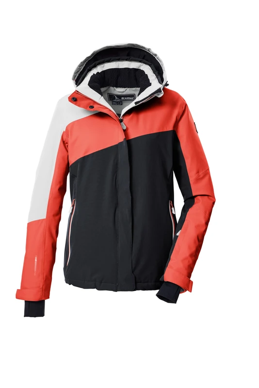 Killtec KSW 26 WMN Ski Jacket/Functional Jacket with Zip-Off Hood and Snow Guard Bright Coral 44 43412-000