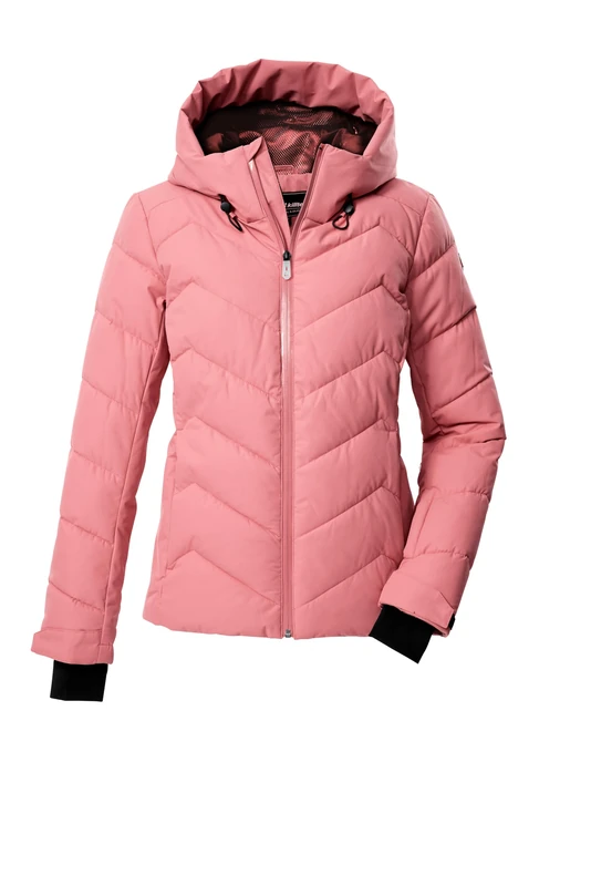 Killtec KSW 31 WMN SKI QLTD JCKT Women's Ski Jacket/Functional Jacket in Down Look with Hood and Snow Guard Light Pink, 46, 43417-000
