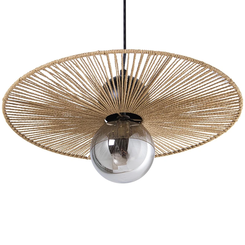 AlexandreHouse LÁMPARA TECHO Metal/CUERDA/Crystal, 1XG95WAT (LED) NO INCLU_45X45X20CM