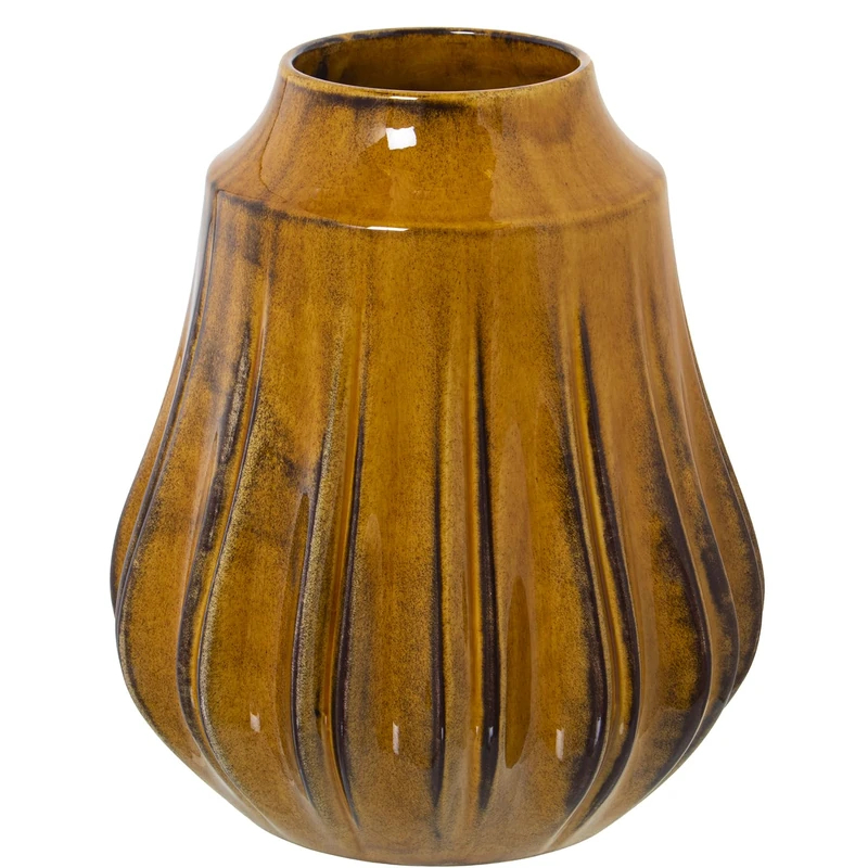 JARRÓN CERÁMICA 24 CM AMARILLOREACTIVO BRILLO_°21X24CM BOCA:8.5CM