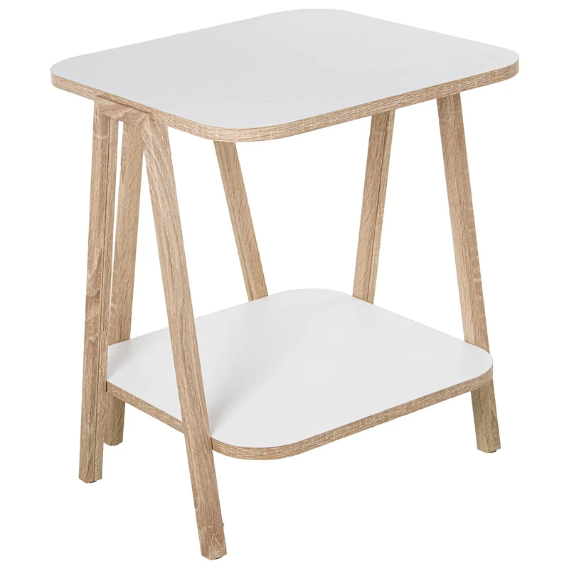 AlexandreHouse MESA Aux. Madera Blanca +Patascolor Rolle, Rester Mountaje, 50 x 50 x 60 cm, Balda, 38 x 38 x 1.8 cm - Image 1