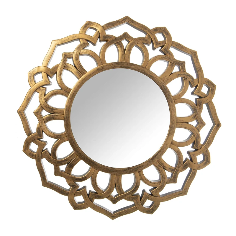 AlexandreHouse Espejo Dorado Resin 60 x 3 cm, Int: 29 cm