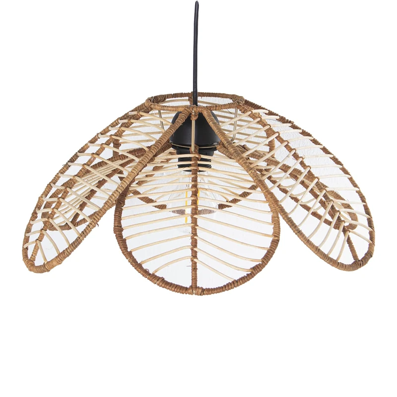 AlexandreHouse LÁMPARA TECHO RATÁN Natural +99271, 1XE27, 1X40W_°40X19, Black Cable:73 cm - Image 1
