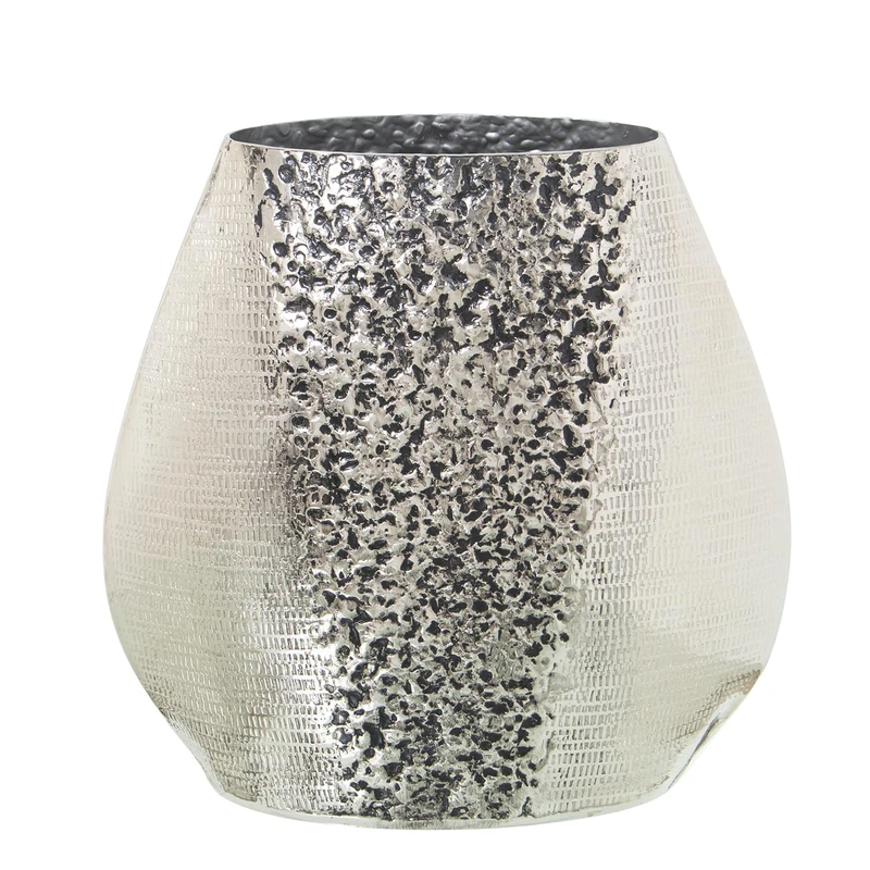 JARRÓN ALUMINIUM PLATA ENVEJECIDA_22X10X22CM