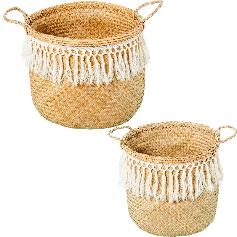 Set of 2 baskets Hierba de Mar 40 x 30 + 32 x 30 cm