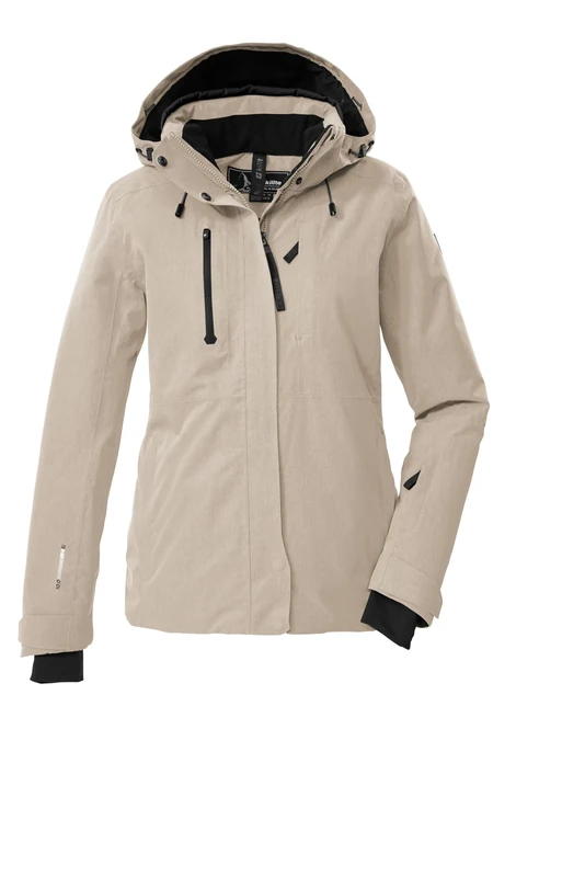 Killtec KSW 35 WMN Women's Ski Jacket/Functional Jacket with Zip-Off Hood and Snow Guard Light Taupe 40 43419-000