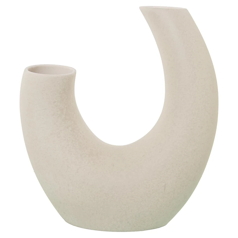 JARRÓN CERÁMICA ABSTRACTO BEIGE MOTEADO MATE_35X16X40CM