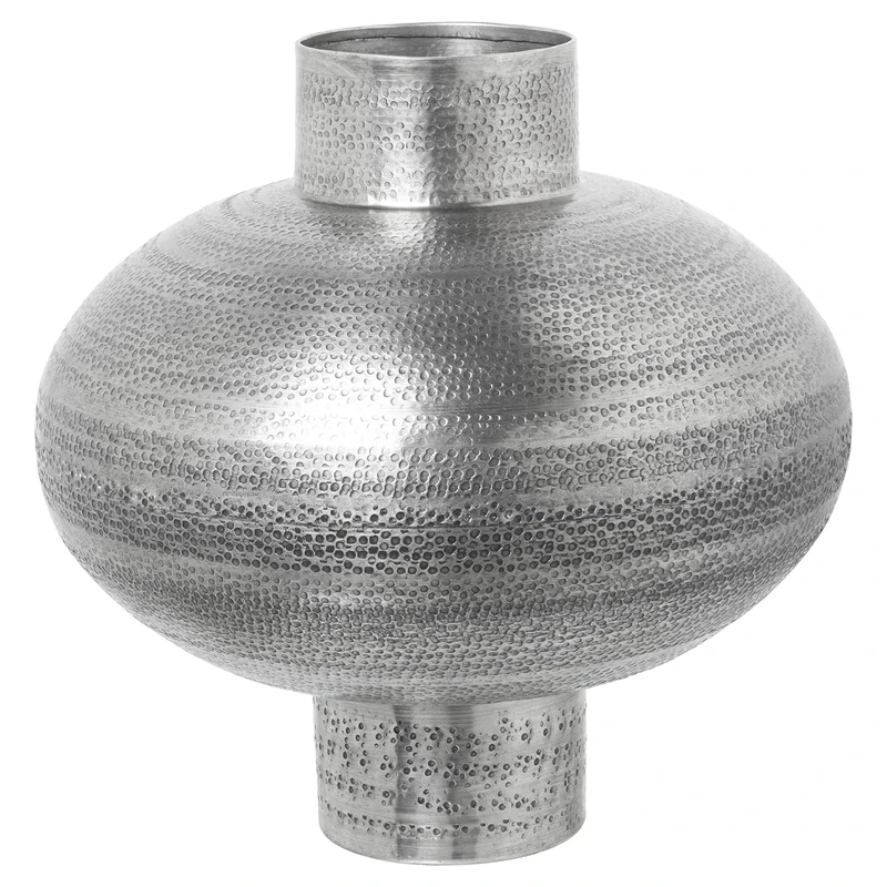 JARRÓN Aluminium TALLADO PLATAENVEJECIDA_°33X33CM