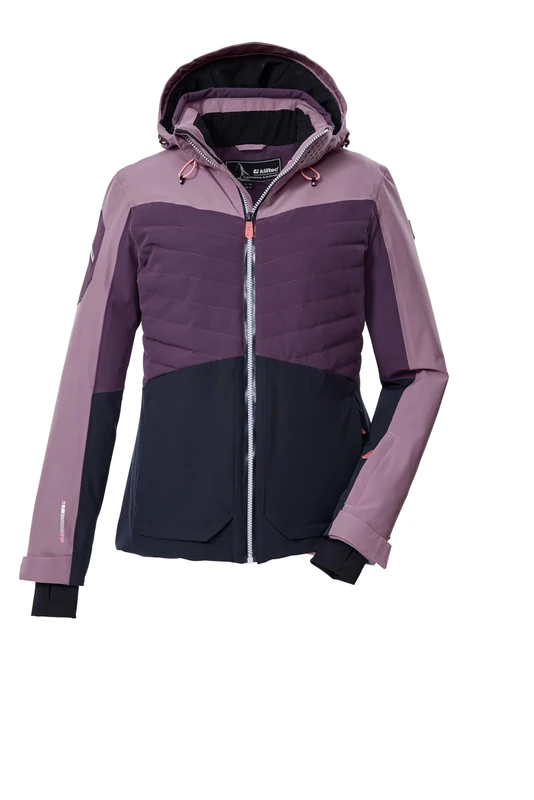 Killtec KSW 30 WMN Ski Jacket/Functional Jacket with Zip-Off Hood and Snow Guard 44 43416-000 Plum