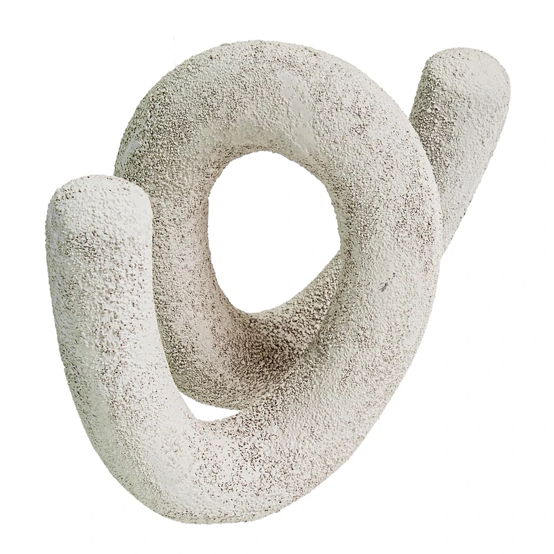 AlexandreHouse Decoracionón Abstracta SobremesaALUMINIO BLANCO RUGOSO_17X9X13 CM