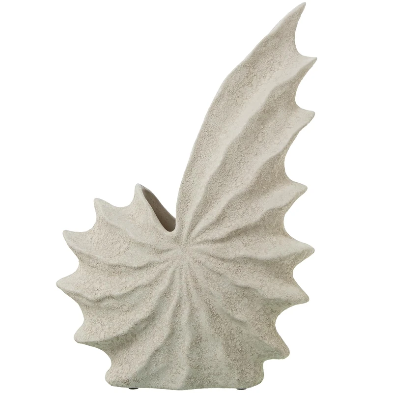 JARRÓN CERÁMICA 40 CM CONCHA ABSTRACTA GRIS_28X14X40CM