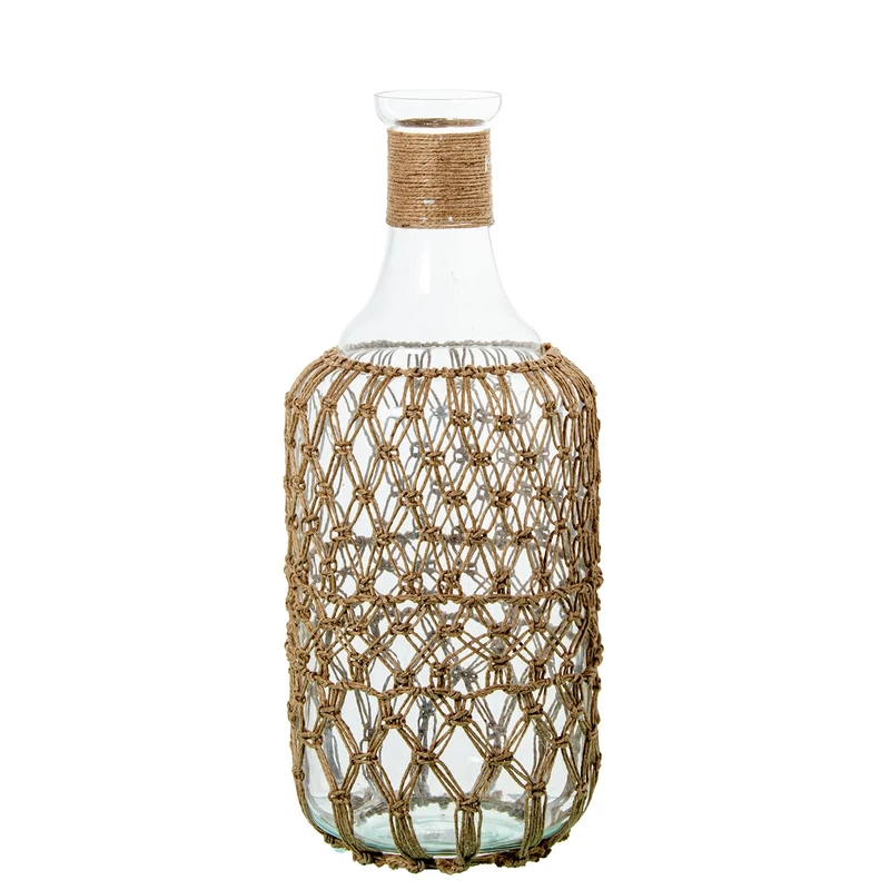JARRÓN Bottle 49 cm Crystal C/CUERDA_° 19X49 cm