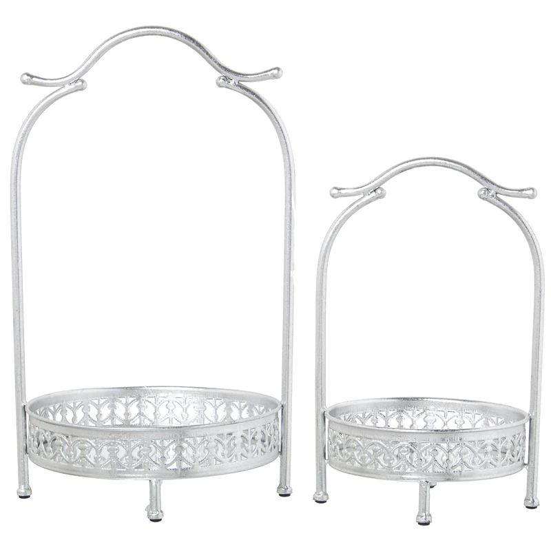 Set of 2 Metal Bandanas C/ASA Dorado/Espejo 28 x 26 x 48 cm + 22 x 21 x 34 cm