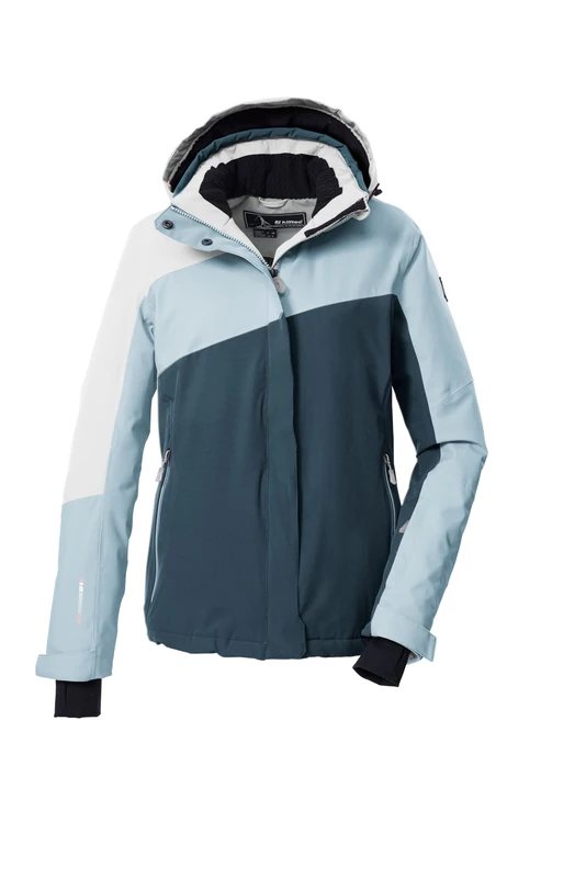 Killtec KSW 26 WMN Ski Jacket/Functional Jacket with Zip-Off Hood and Snow Guard Light Ice Blue, 44, 43412-000